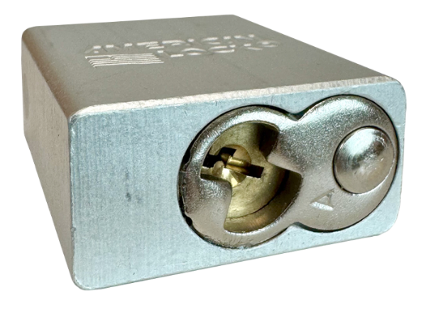 Alum Padlock. 1-1/2" Body, 1/4" Shackle Diameter, 1" Shackle Length, Clear, Edmonton 5