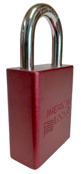 Alumi Padlock. 1-1/2" Body, 1/4" Shackle Diameter, 1" Shackle Length. Red, Edmonton 2