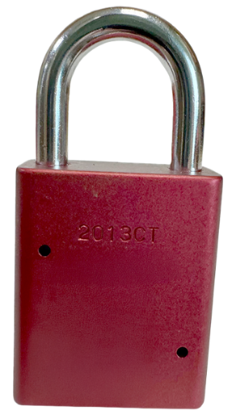 Alumi Padlock. 1-1/2" Body, 1/4" Shackle Diameter, 1" Shackle Length. Red, Edmonton 4