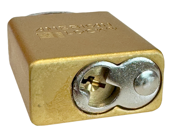 Alum Padlock. 1-1/2" Body, 1/4" Shackle Diameter, 1" Shackle Length. Yellow, Edmonton 5