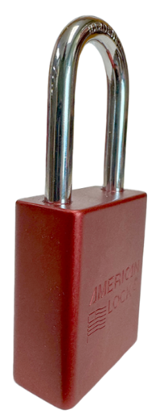 Alum Padlock.1-1/2" Body, 1/4" Shackle Diameter, 1-1/2" Shackle Length. Red, Edmonton 2