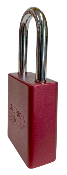 Alum Padlock.1-1/2" Body, 1/4" Shackle Diameter, 1-1/2" Shackle Length. Red, Edmonton 3