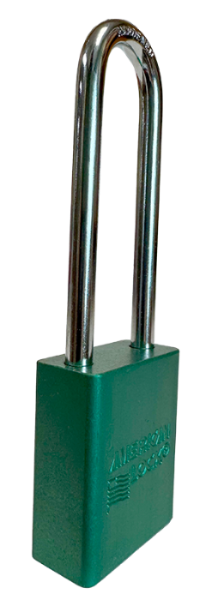 Alum Padlock. 1-1/2" Body, 1/4" Shackle Diameter, 3" Shackle Length. Green, Edmonton 2