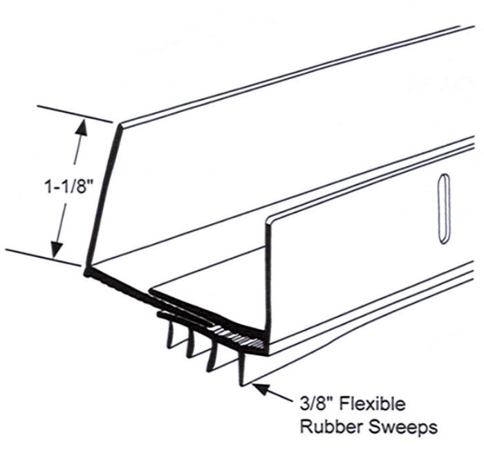 Adjustable Door Shoe 1-3/4" to 2-1/2", White, 36" Sizing Chart Edmonton
