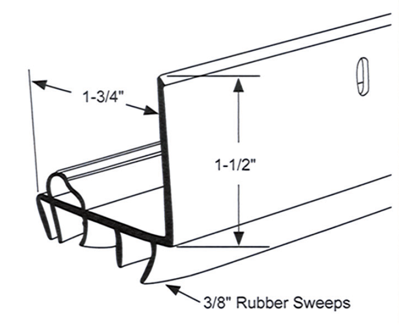 L-Shaped Door Shoe Rubber Sweep, Sizing Chart Edmonton