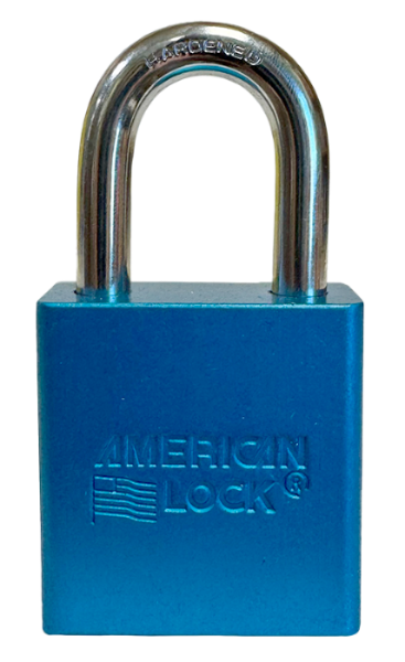 Aluminum Padlock 1-3/4" Body 5/16" Shackle Diameter 1-1/8" Shackle Length, Blue, Edmonton 1