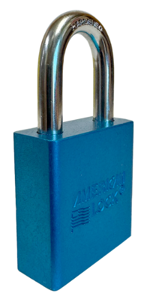 Aluminum Padlock 1-3/4" Body 5/16" Shackle Diameter 1-1/8" Shackle Length, Blue, Edmonton 2