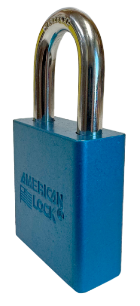 Aluminum Padlock 1-3/4" Body 5/16" Shackle Diameter 1-1/8" Shackle Length, Blue, Edmonton 3