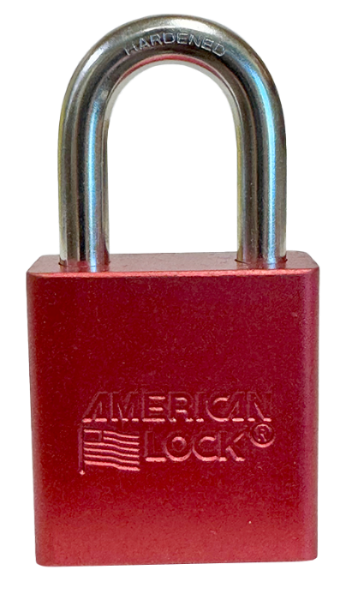 Aluminum Padlock 1-3/4" Body 5/16" Shackle Diameter 1-1/8" Shackle Length Red, Edmonton 1