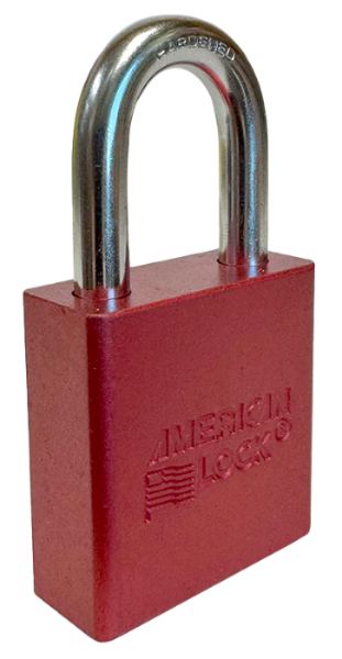 Aluminum Padlock 1-3/4" Body 5/16" Shackle Diameter 1-1/8" Shackle Length Red, Edmonton 2