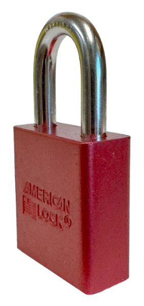 Aluminum Padlock 1-3/4" Body 5/16" Shackle Diameter 1-1/8" Shackle Length Red, Edmonton 3
