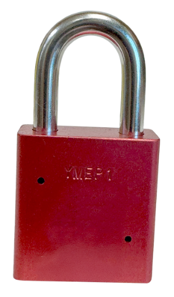 Aluminum Padlock 1-3/4" Body 5/16" Shackle Diameter 1-1/8" Shackle Length Red, Edmonton 4