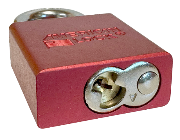 Aluminum Padlock 1-3/4" Body 5/16" Shackle Diameter 1-1/8" Shackle Length Red, Edmonton 5