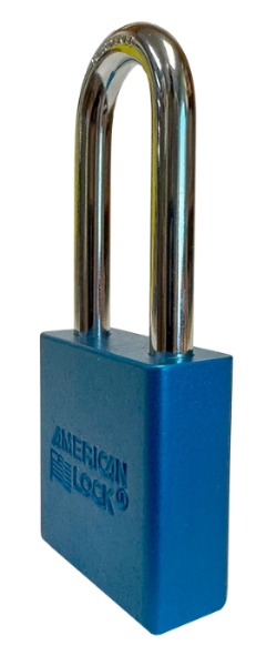 Aluminum Padlock 1-3/4" Body 5/16" Shackle Diameter 2" Shackle Length Blue, Edmonton 3