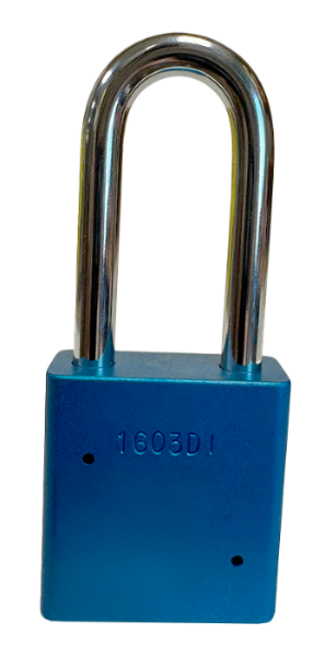 Aluminum Padlock 1-3/4" Body 5/16" Shackle Diameter 2" Shackle Length Blue, Edmonton 4