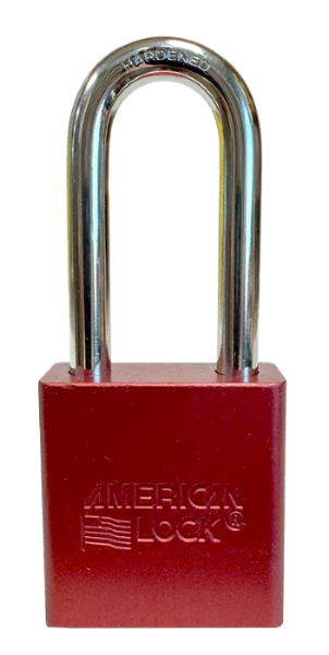Aluminum Padlock 1-3/4" Body 5/16" Shackle Diameter 2" Shackle Length Red, Edmonton 1