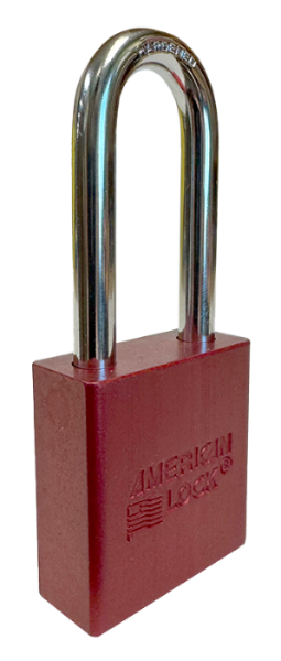 Aluminum Padlock 1-3/4" Body 5/16" Shackle Diameter 2" Shackle Length Red, Edmonton 2