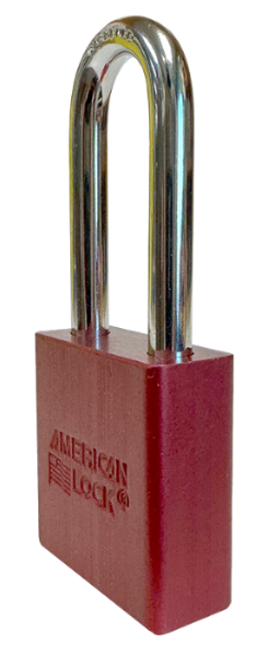 Aluminum Padlock 1-3/4" Body 5/16" Shackle Diameter 2" Shackle Length Red, Edmonton 3