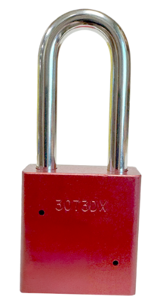 Aluminum Padlock 1-3/4" Body 5/16" Shackle Diameter 2" Shackle Length Red, Edmonton 4