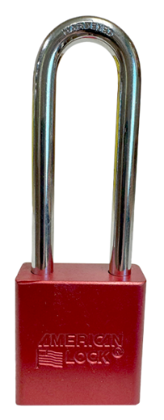 Aluminum Padlock 1-3/4" Body 3" Shackle Length 5/16" Shackle Diameter Red, Edmonton 1