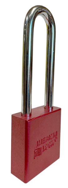 Aluminum Padlock 1-3/4" Body 3" Shackle Length 5/16" Shackle Diameter Red, Edmonton 2