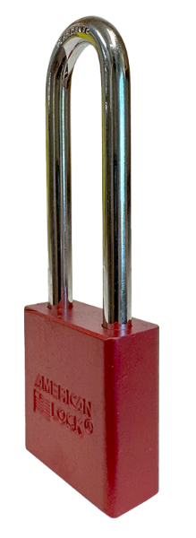 Aluminum Padlock 1-3/4" Body 3" Shackle Length 5/16" Shackle Diameter Red, Edmonton 3