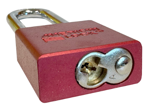 Aluminum Padlock 1-3/4" Body 3" Shackle Length 5/16" Shackle Diameter Red, Edmonton 5