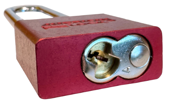 Alum Padlock 1-3/4" Body 5" Shackle Length 5/16" Shackle Diameter Red, Edmonton 5