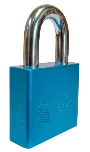 Alum Padlock 2" Body 1-1/8" Shackle Length 3/8" Shackle Diameter Blue, Edmonton 2