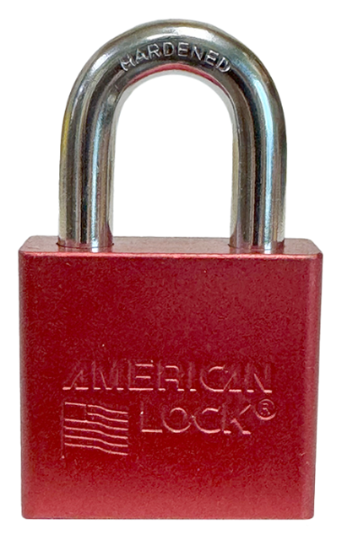 Alum Padlock 2" Body 1-1/8" Shackle Length 3/8" Shackle Diameter Red, Edmonton 1