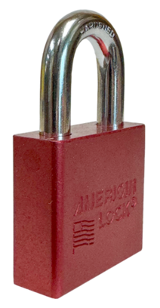 Alum Padlock 2" Body 1-1/8" Shackle Length 3/8" Shackle Diameter Red, Edmonton 2