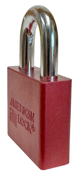 Alum Padlock 2" Body 1-1/8" Shackle Length 3/8" Shackle Diameter Red, Edmonton 3