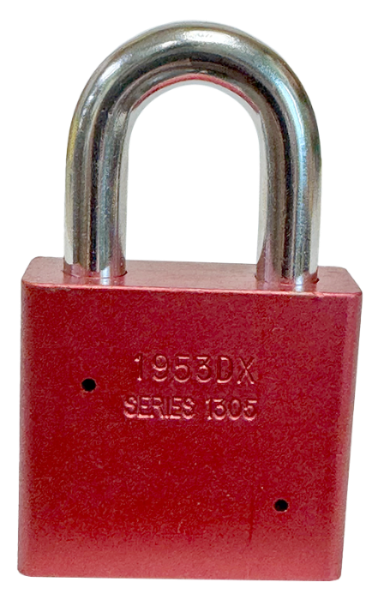 Alum Padlock 2" Body 1-1/8" Shackle Length 3/8" Shackle Diameter Red, Edmonton 4
