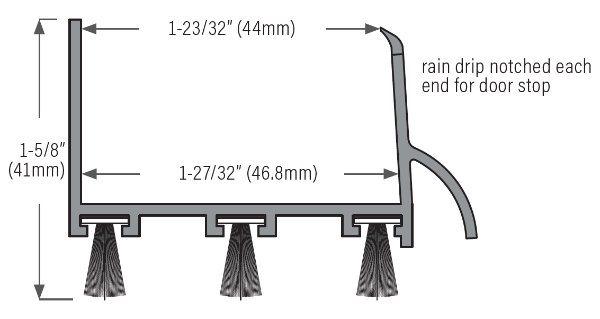 Residential 1-3/4" MoHair Box Sweep Sizing Chart Edmonton