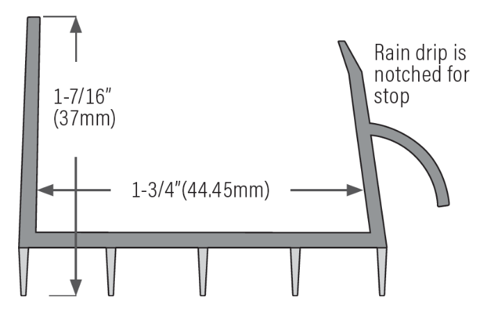Residential white 1-3/4"x36" rubber fin door sweep Sizing Chart Edmonton