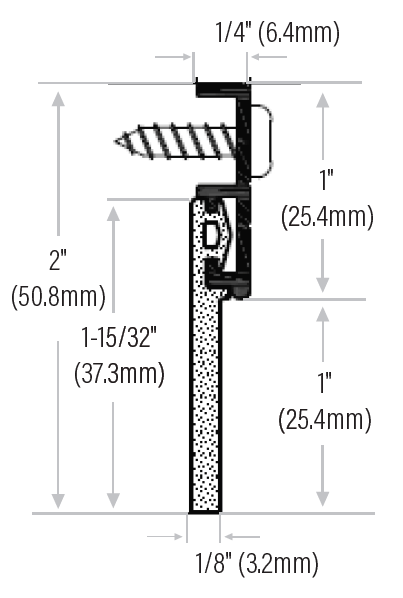 Sizing chart for the DS136C Weatherstrip Edmonton