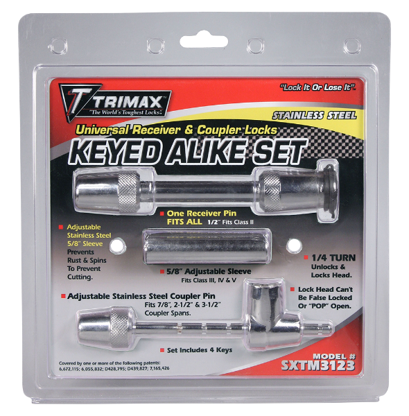 100% Stainless Steel Universal Receiver Lock & Sleeve Keyed Alike Full Length Pin Edmonton