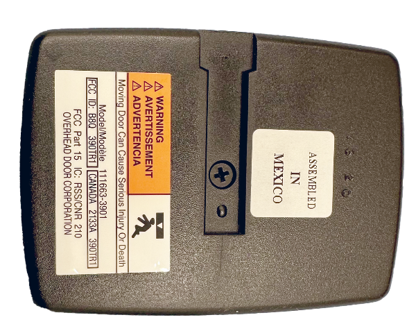 Genie, 390 transmitter 1 button remote compatible with Overhead Door 390MHz openers before 1996 2