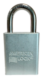 Alum Padlock. 1-1/2" Body, 1/4" Shackle Diameter, 1" Shackle Length, Clear, Edmonton 1