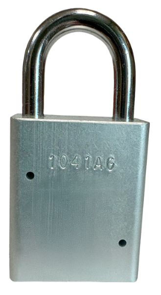 Alum Padlock. 1-1/2" Body, 1/4" Shackle Diameter, 1" Shackle Length, Clear, Edmonton 4
