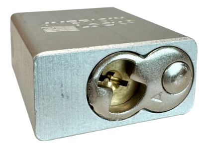 Alum Padlock. 1-1/2" Body, 1/4" Shackle Diameter, 1" Shackle Length, Clear, Edmonton 5