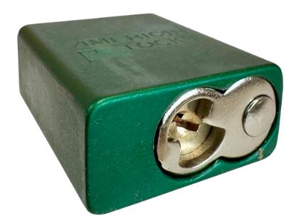Alum Padlock. 1-1/2" Body, 1/4" Shackle Diameter, 1" Shackle Length. Green, Edmonton 5