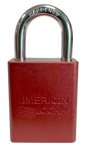 Alumi Padlock. 1-1/2" Body, 1/4" Shackle Diameter, 1" Shackle Length. Red, Edmonton 1