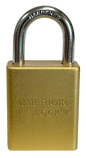 Alum Padlock. 1-1/2" Body, 1/4" Shackle Diameter, 1" Shackle Length. Yellow, Edmonton 1