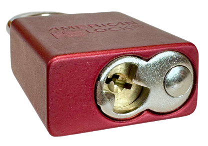 Alum Padlock.1-1/2" Body, 1/4" Shackle Diameter, 1-1/2" Shackle Length. Red, Edmonton 5