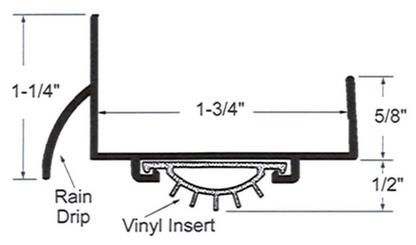 Door Shoe Aluminum w/Vinyl Insert Edmonton Sizing Chart