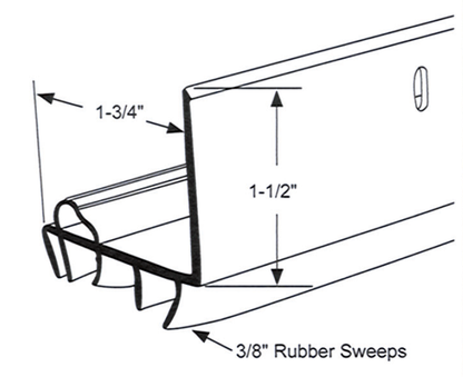 L-Shaped Door Shoe Rubber Sweep, Sizing Chart Edmonton