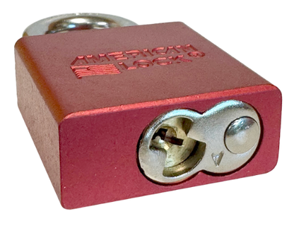 Aluminum Padlock 1-3/4" Body 5/16" Shackle Diameter 1-1/8" Shackle Length Red, Edmonton 5