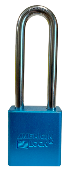 Aluminum Padlock 1-3/4" Body 3" Shackle Length 5/16" Shackle Diameter Blue, Edmonton 1 