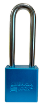 Aluminum Padlock 1-3/4" Body 3" Shackle Length 5/16" Shackle Diameter Blue, Edmonton 1 